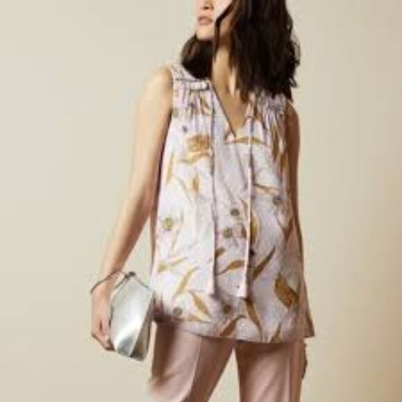 Ted Baker London Floral Jiylena Blouse With Tassels TB  0 US Small - Picture 1 of 7